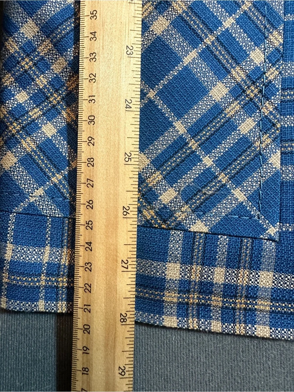 Vintage 70s Charles Lyons Mens 39S Blue Plaid Wide Lapel Blazer Sport Coat Retro